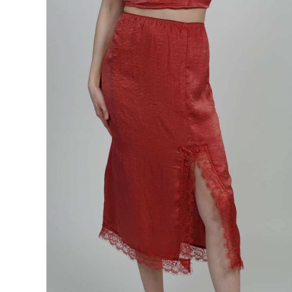 Band of the Free Adrienne Dusty Rose Slip Skirt